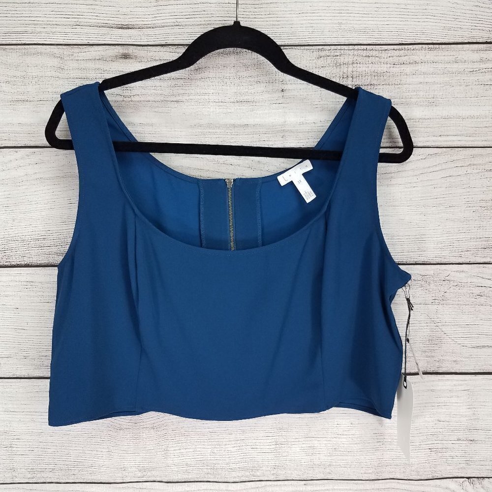 NEW Leith Nordstrom Plus 1X Cropped Sleeveless Tank Top Exposed Back Zipper